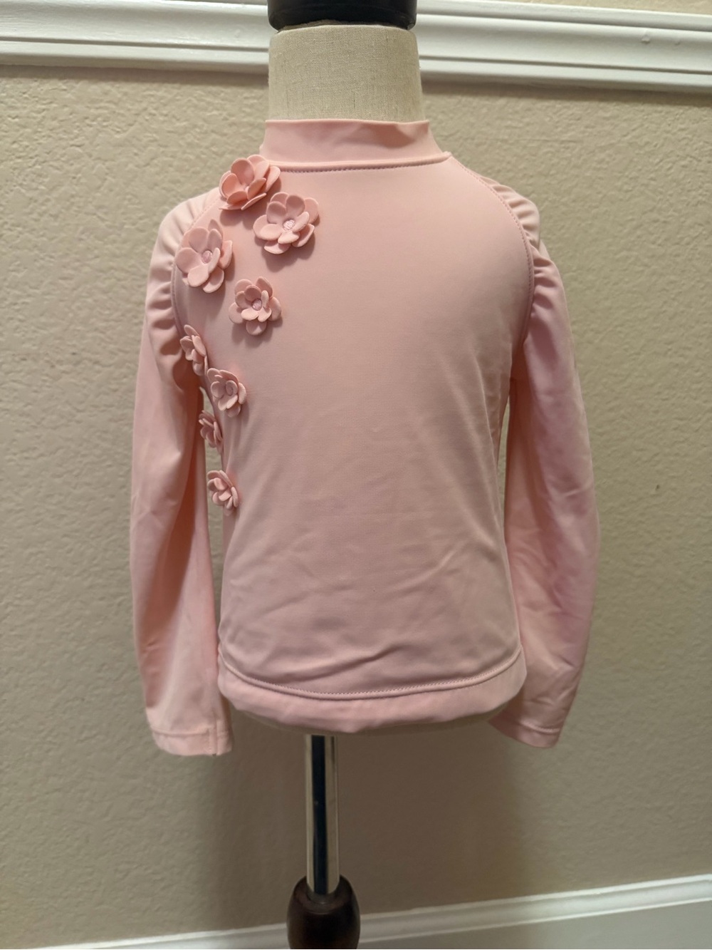 Janie and Jack Light Pink Floral rash guard Long-Sleeve Top